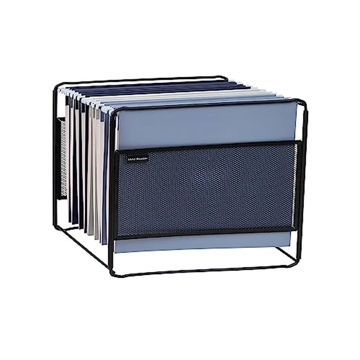 Mind Reader Hanging File Folder Organizer, Desktop Organizer, Storage, Office, Metal Mesh, 13" L x 9.75" W x 10.25" H, Black by Mind Reader - Image 1