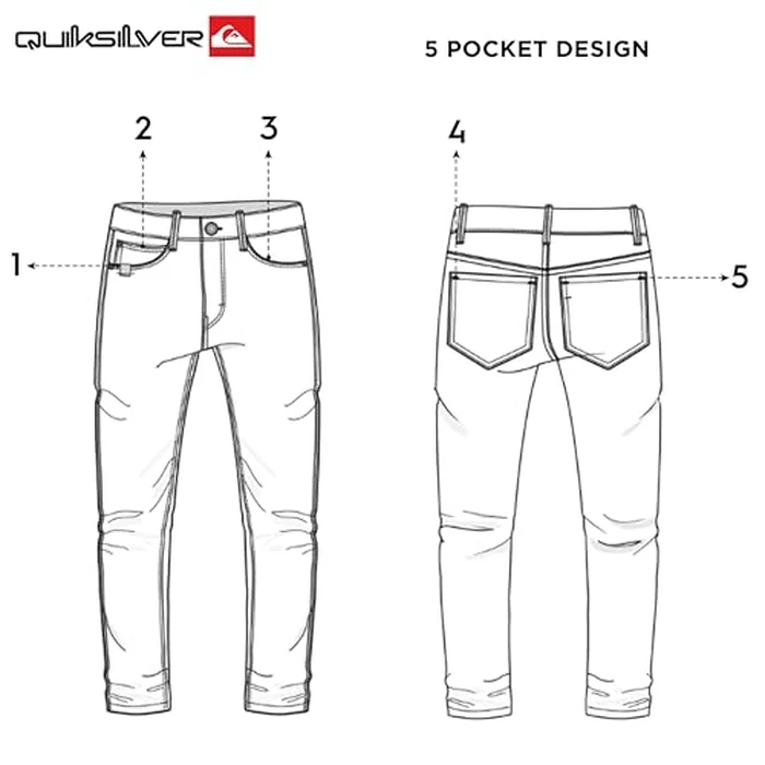 Quiksilver Men's 5 Pocket Straight Fit Stretch Waist Denim Jeans, Street Wash, 36W x 30L by Quiksilver - Image 7