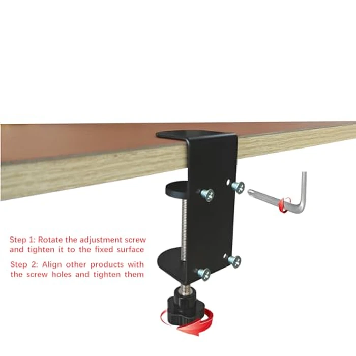 Jhanw 3 inch C-Clamp with Four Small Holes in the back, 4-Pack Adjustable Desk C Clamps for Range 0.35"~3.37", Versatile Clamp for Brake, Parts Assembly, Fastening, Welding, Woodwork, Metal Work by Jhanw - Image 5