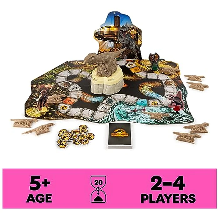 Spin Master Games, Jurassic World Dominion, Stomp N’ Smash Board Game with Kinetic Sand, Jurassic Park Sensory Dinosaur Toy, Creative Kids Activity, 2-4 Players, for Ages 5 & Up by Spin Master Games - Image 2