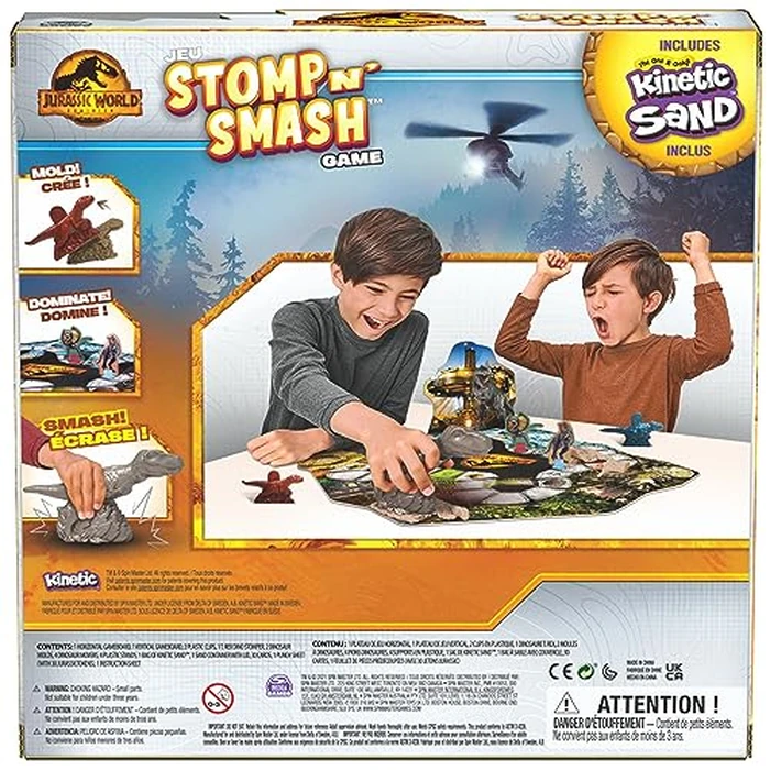 Spin Master Games, Jurassic World Dominion, Stomp N’ Smash Board Game with Kinetic Sand, Jurassic Park Sensory Dinosaur Toy, Creative Kids Activity, 2-4 Players, for Ages 5 & Up by Spin Master Games - Image 6