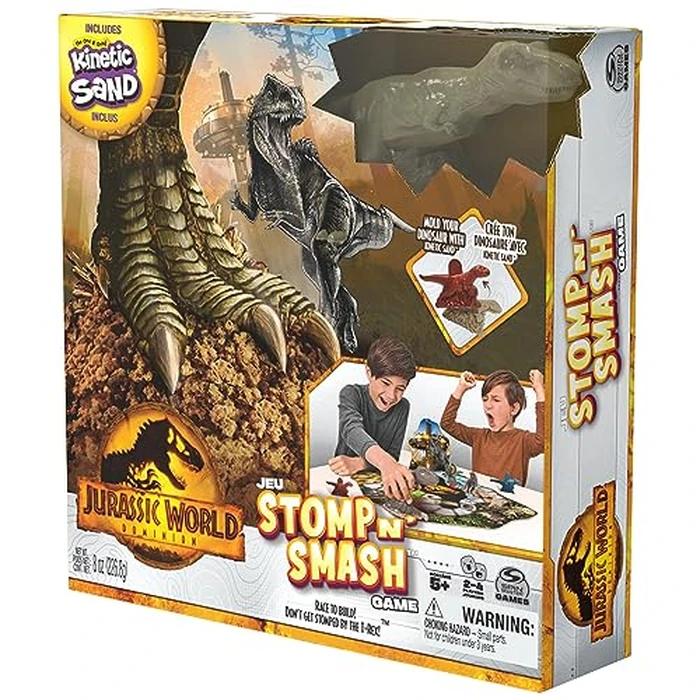 Spin Master Games, Jurassic World Dominion, Stomp N’ Smash Board Game with Kinetic Sand, Jurassic Park Sensory Dinosaur Toy, Creative Kids Activity, 2-4 Players, for Ages 5 & Up by Spin Master Games - Image 9
