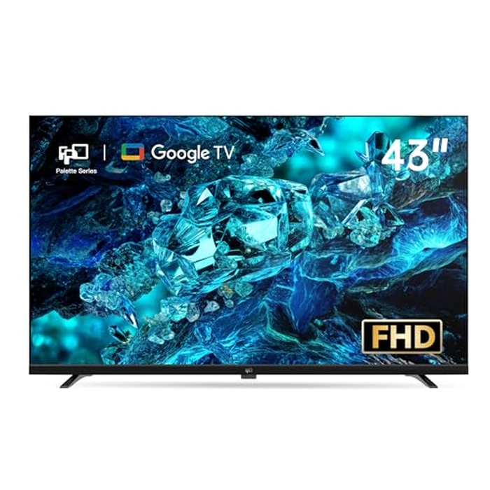 FPD 43 Inch Smart TV, Google TV with Google Cast, Dolby Audio 1080p Full HD Flat Screen LED Television, HDR 10, Voice Remote, Ultra Thin Stream Live TVs for Home Office by FPD - Image 1