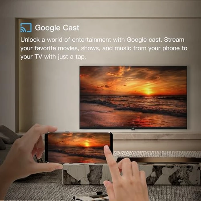 FPD 43 Inch Smart TV, Google TV with Google Cast, Dolby Audio 1080p Full HD Flat Screen LED Television, HDR 10, Voice Remote, Ultra Thin Stream Live TVs for Home Office by FPD - Image 4