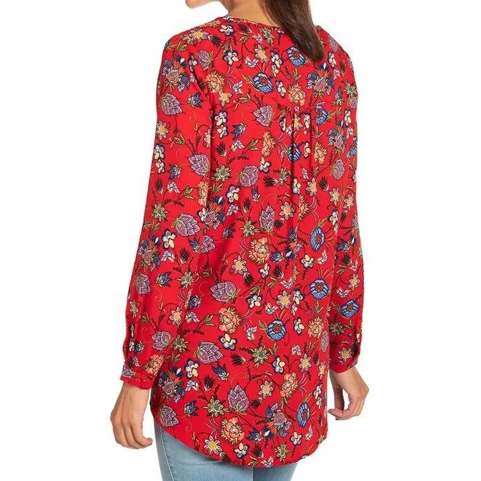 Chelsea & Theodore Women's Crossover Woven Top XXL - Red Floral by Chelsea & Theodore - Image 2