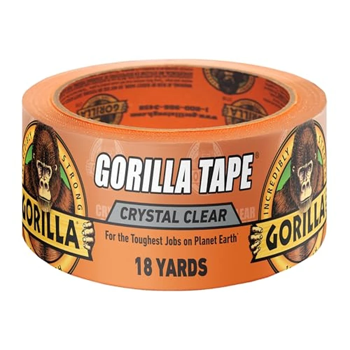 Gorilla Crystal Clear Tape, 1.88” x 18 yd (Pack of 1) - Weather Resistant for Indoor or Outdoor Projects and Repairs by GORILLA - Used - Very Good condition - US$8.89