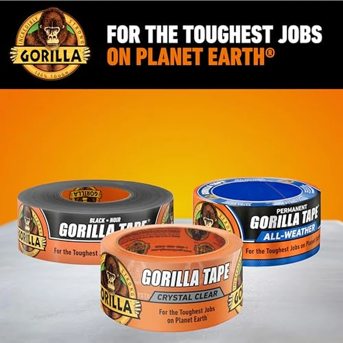 Gorilla Crystal Clear Tape, 1.88” x 18 yd (Pack of 1) - Weather Resistant for Indoor or Outdoor Projects and Repairs by GORILLA - Image 8