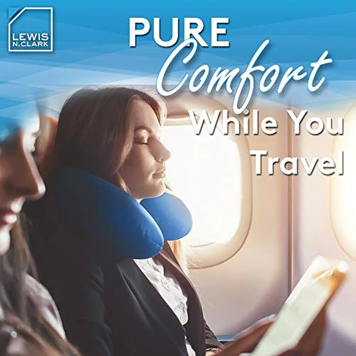 Lewis N. Clark Mood Neck Pillow, Microbead Pillows, Airplane Pillow and Cervical Neck Pillow for Kids + Adults, Travel Pillow with Neck Support, Blue by Lewis N. Clark - Image 5