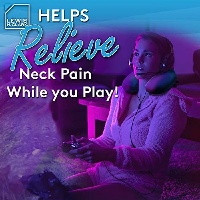 Lewis N. Clark Mood Neck Pillow, Microbead Pillows, Airplane Pillow and Cervical Neck Pillow for Kids + Adults, Travel Pillow with Neck Support, Blue by Lewis N. Clark - Image 6