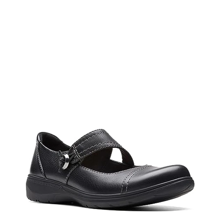 Clarks Collection Women's Carleigh Jane Mary Jane Flat, Black Leather, 8.5 Narrow US by Clarks - Image 3
