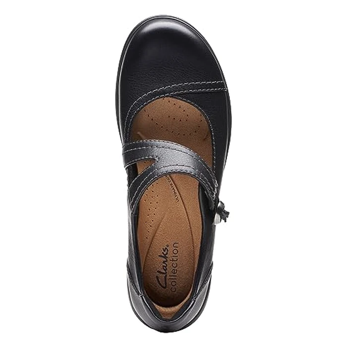 Clarks Collection Women's Carleigh Jane Mary Jane Flat, Black Leather, 8.5 Narrow US by Clarks - Image 9