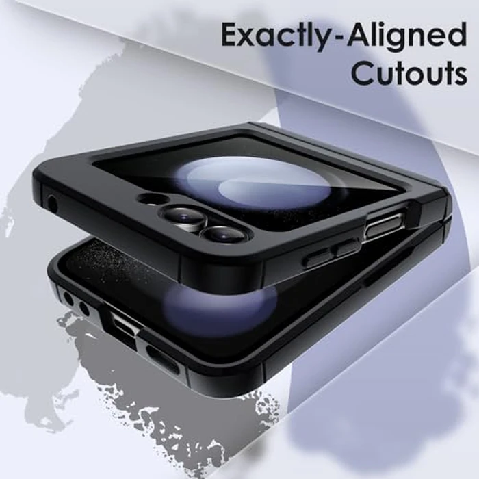 JETech Case for Samsung Galaxy Z Flip 5 2023 with Hinge Protection, Heavy Duty Rugged Protective Hard PC Phone Cover, Anti-Fingerprint Matte Finish (Black) by JETech - Image 5