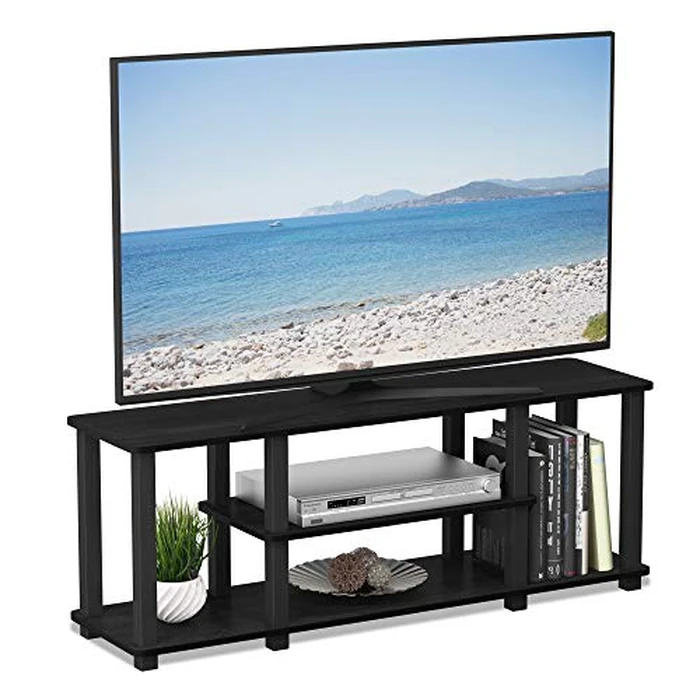 Furinno 18027AM/BK Turn-S-Tube No Tools 3D 3-Tier Entertainment Center, Square, Americano/Black by Furinno - Used - Good condition - CA$47.39