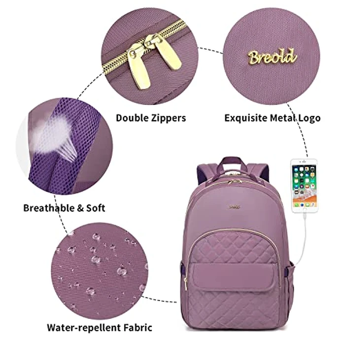 Travel Backpacks for Women 15,6 Inch,Teacher Backpack School Bags for Girls,for School Supplies or Personal Item,Backpack for Travel Business Work by Breold - Image 1