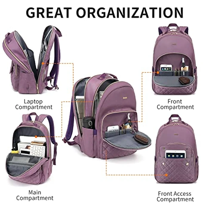 Travel Backpacks for Women 15,6 Inch,Teacher Backpack School Bags for Girls,for School Supplies or Personal Item,Backpack for Travel Business Work by Breold - Image 3