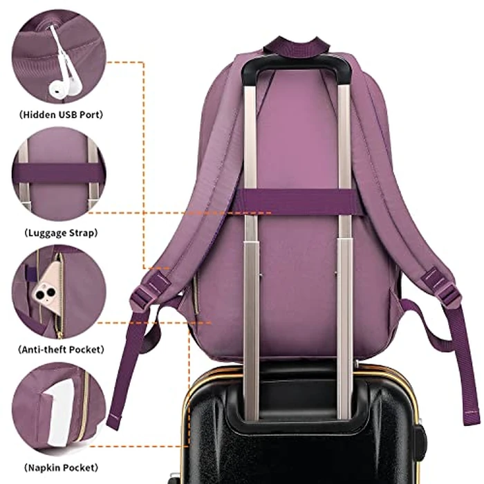 Travel Backpacks for Women 15,6 Inch,Teacher Backpack School Bags for Girls,for School Supplies or Personal Item,Backpack for Travel Business Work by Breold - Image 4