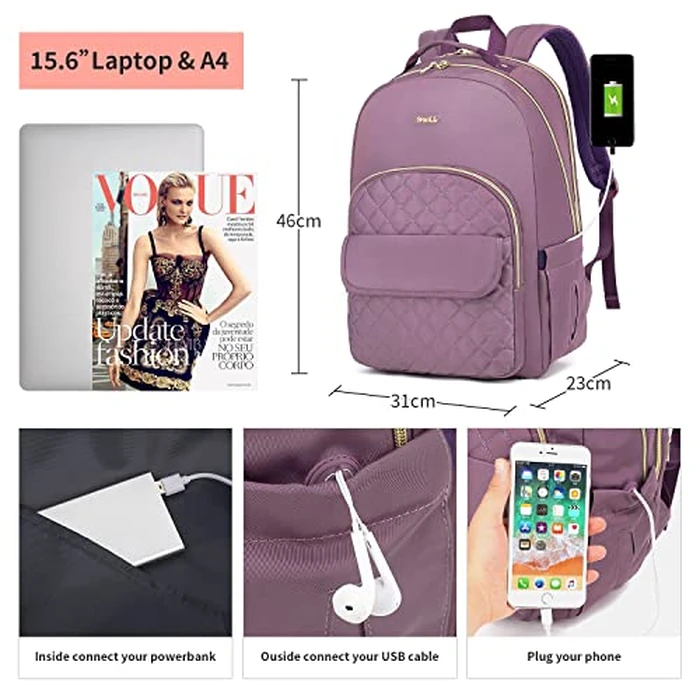 Travel Backpacks for Women 15,6 Inch,Teacher Backpack School Bags for Girls,for School Supplies or Personal Item,Backpack for Travel Business Work by Breold - Image 5
