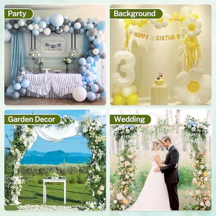 8FT Adjustable Square Backdrop Stand, Wedding Arch Frame, Heavy Duty Backdrop Stand, Adjustable Metal Backdrop Stand with Storage Bag, Backdrop Frame for Baby Shower Birthday Party, Anniversary by YIJXPOIN - Image 7