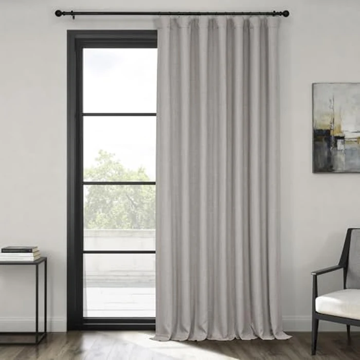 HPD Half Price Drapes BOCH-LN185-P Faux Darkening Curtains-84 Inches Long Extra Wide Luxury Linen Curtains for Bedroom & Living Room (1 Panel), 100W x 84L, Clay by HPD Half Price Drapes - Image 1