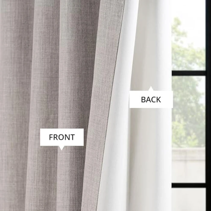 HPD Half Price Drapes BOCH-LN185-P Faux Darkening Curtains-84 Inches Long Extra Wide Luxury Linen Curtains for Bedroom & Living Room (1 Panel), 100W x 84L, Clay by HPD Half Price Drapes - Image 6