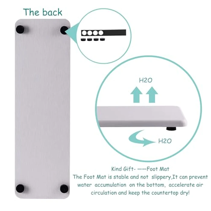 NiuYichee 2 Pcs Water Absorbing Stone Trays, Kitchen/Bathroom Sink Soap Dish, Diatomite Tray Used for Hand Soap & Cosmetic Bottles in The Modern Home, 3.15" W x 10.2" L, White by NiuYichee - Image 6