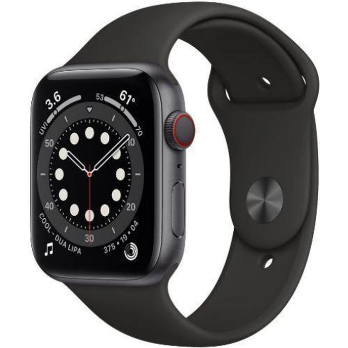 Apple Watch Series 6 (GPS) - 32GB - 44mm - Space Grey Aluminum Case with Black Rubber Sport Band by Apple - Image 2