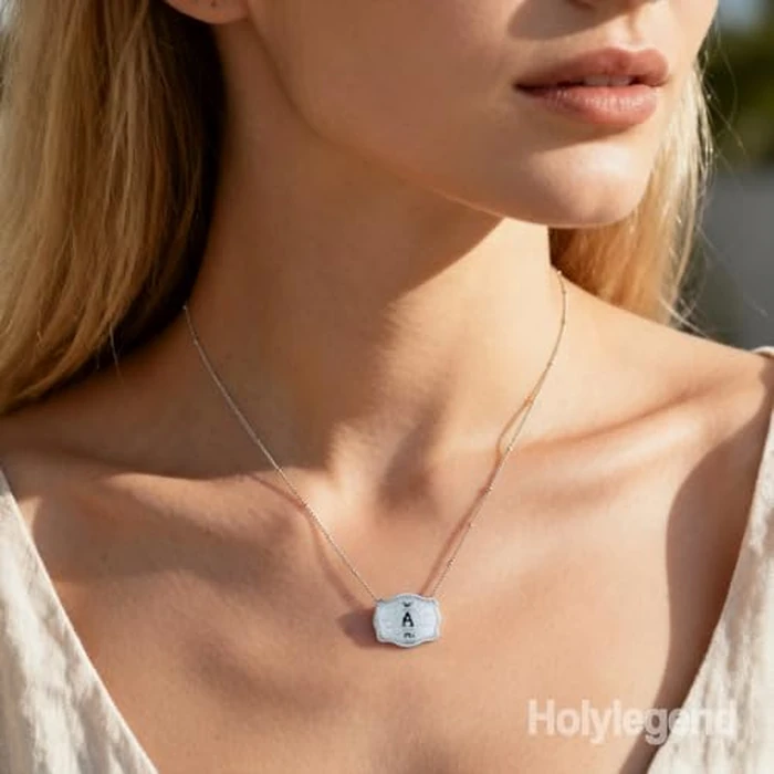 Holylegend Rhodium-Plated Initial Letter Pendant Necklace with Embossed Belt Buckle, Western Cowgirl Initial Necklace for Women, Buy 1 Get 15 Chains, Personalized Jewelry Gift for Women and Men by Holylegend - Image 4