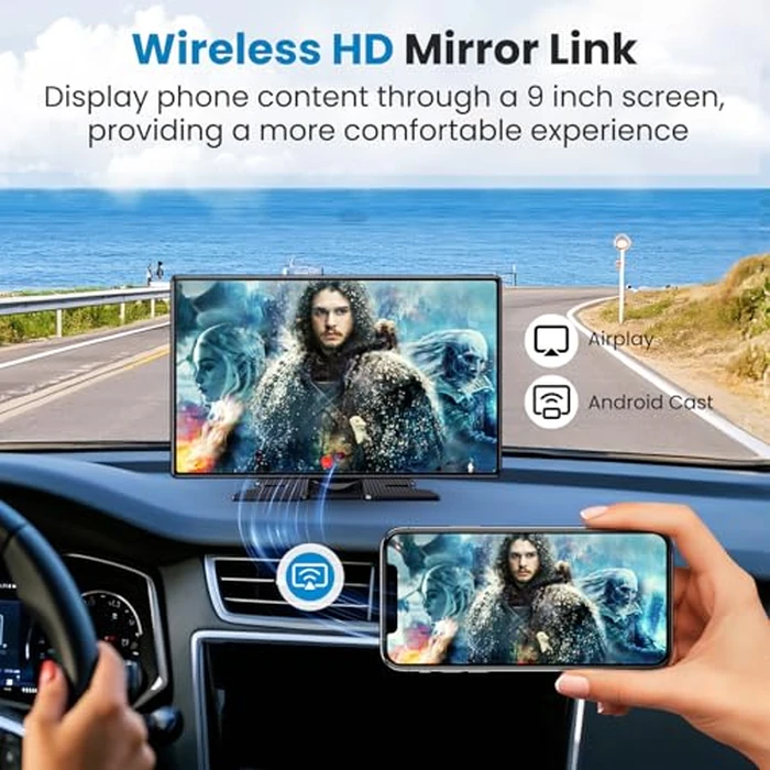 Portable A pple Carplay Screen for Car, 11.3" Extra Large Wireless CarPlay & Android Auto Screen for Car, CarStereo with 4K Dash Cam, App View, Backup Camera,GPS,Mirror Link,FM, Voice Control by M CARKUMI - Image 7