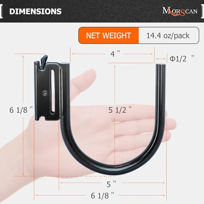 MorScan 10-Pack 4" E Track J Hooks, Heavy Duty Black Steel Hanger 1,400lbs Break Strength E-Track Tie Down Accessories for Box Truck, Enclosed Trailer, Garage, Vans, Warehouse, Workshop by MorScan - Image 4