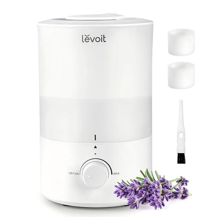 Levoit Humidifiers for Bedroom Large Room, 3L Cool Mist Top Fill Oil Diffuser for Baby Nursery and Plants, 360 Degree Nozzle, Quiet Rapid Ultrasonic Humidification for Home Whole House, White by Levoit - Used - Acceptable condition