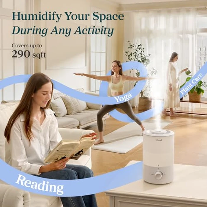 Levoit Humidifiers for Bedroom Large Room, 3L Cool Mist Top Fill Oil Diffuser for Baby Nursery and Plants, 360 Degree Nozzle, Quiet Rapid Ultrasonic Humidification for Home Whole House, White by Levoit - Image 6