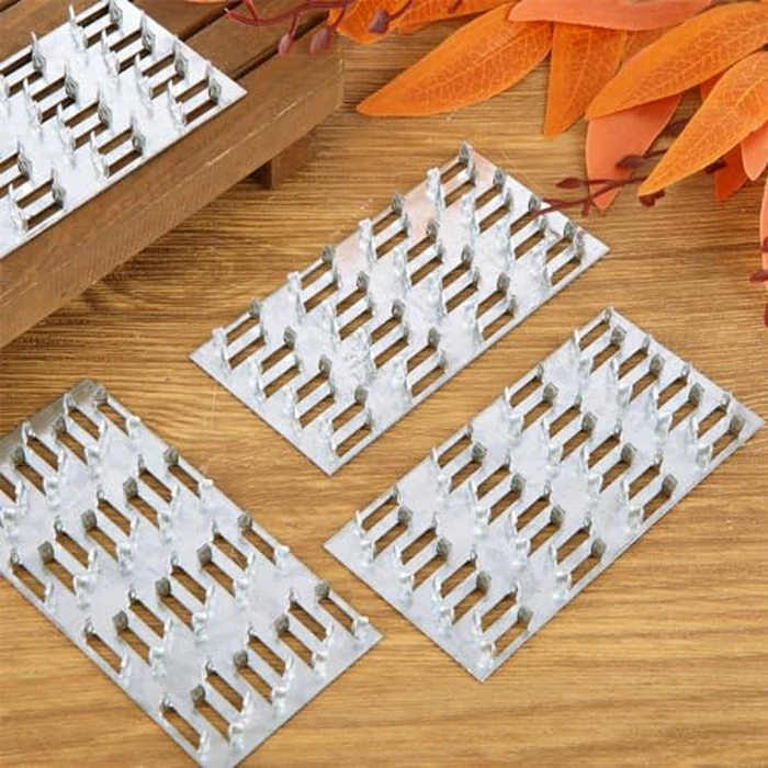 EATHEATY 100 Pack Truss Plate, 4" x 2" Pronged Truss Plate Flat Mending Plates Repair Tie Plate Bracket Nail Teeth Height 9mm, Thickness 1mm for Wood Stud Roof Truss Timber by EATHEATY - Image 7