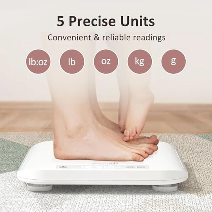 Baby Scale, Multifunctional Baby Weight Scale, Pet Scale for Puppy, Cat, Adult Scale Up to 330lbs, Accurate Digital Scale with Hold Function, 27-inch Height Measurement, 5 Units, LED Screen by GROWNSY - Image 4