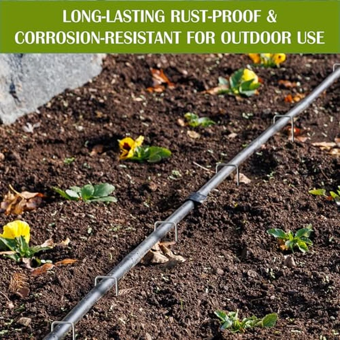 Whonline 560 Pack Landscape Staples 4 Inch, Galvanized Garden Stakes U-Shaped SOD Landscaping Fabric Pins Yard Ground Staples for Gardening Lawn Turf Securing Irrigation Pipe Hose Plant Cover Bulk by Whonline - Image 4