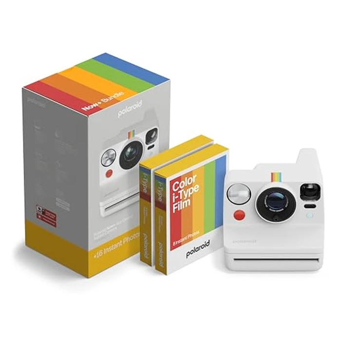 Polaroid Now+ 3rd Generation I-Type Instant Camera + Film Bundle - Now+ Bluetooth App Controlled White Camera + 16 Color Photos (6563) by Polaroid - Used - Very Good condition - CA$136.19
