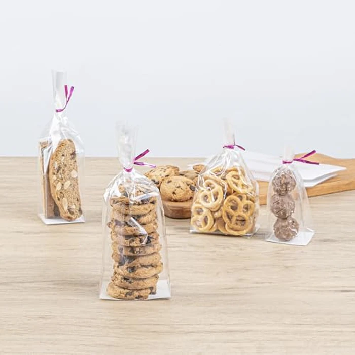 Restaurantware-Flat Bottom Heat Seal Sandwich Bags, Heat Sealable Food Bags - Gusset Bag with Paper Insert - Clear - 3 x 2 x 8 Inch - 100ct Box - Bag Tek by Restaurantware - Image 6