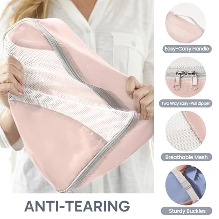 10 Set Packing Cubes for Travel, Gifts for Women Mom,Anti-Tearing Suitcase Organizer for Luggage with Shoe & Hanging Toiletry Bag,OlarHike Vacation Essentials & Accessories for Cruise Ship by OlarHike - Image 4