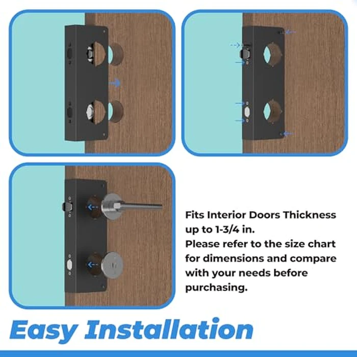 Black U 10539 Stainless Steel Lock and Door Reinforcement Plate for 1-3/4 in Thick Doors, Stainless Steel Finish for Reinforcing and Repairing Doors - 1 Pack by PalpitateC - Image 4