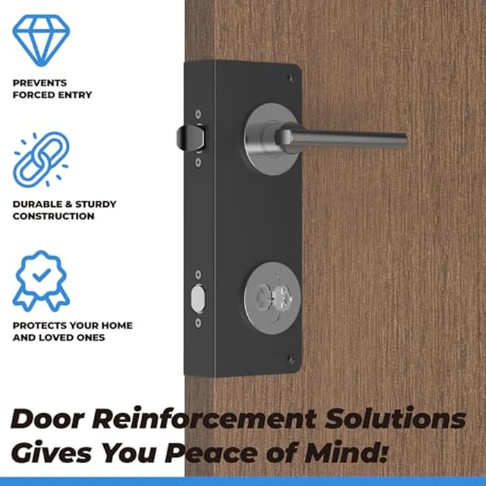 Black U 10539 Stainless Steel Lock and Door Reinforcement Plate for 1-3/4 in Thick Doors, Stainless Steel Finish for Reinforcing and Repairing Doors - 1 Pack by PalpitateC - Image 6