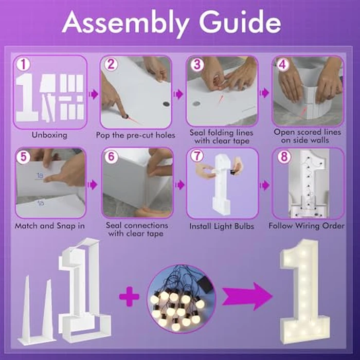 4FT Marquee Light Up Letters U, Big Marquee Letter for Baby Shower Birthday Engagement Wedding Marry Me Party Decor by JoyBox Design - Image 4