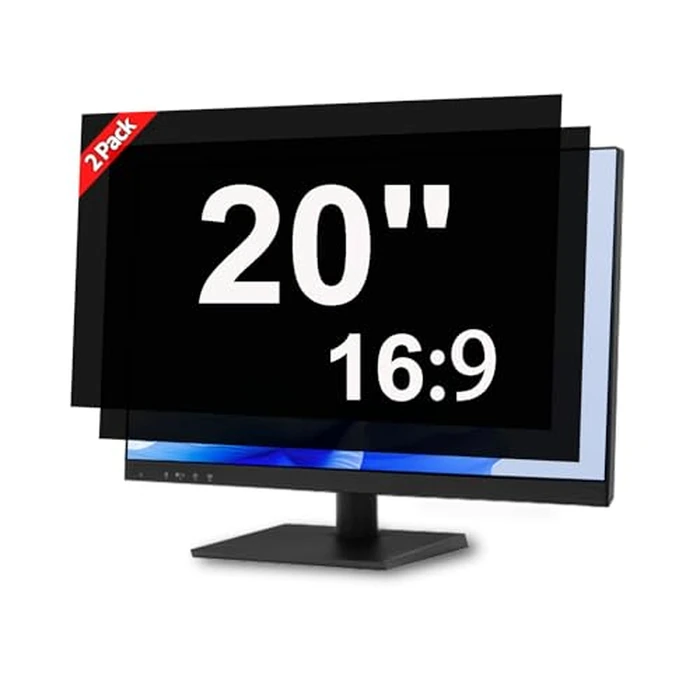 J J-Dream [2 Pack] 20 Inch Privacy Screen for Computer Monitor Blue Light Screen Protector Anti Glare Anti-Scratch Monitor Privacy Shield Screen 20 Inch 16:9 Aspect Ratio by J J-Dream - Image 1