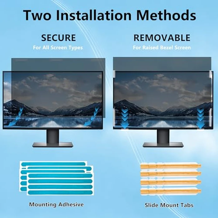 J J-Dream [2 Pack] 20 Inch Privacy Screen for Computer Monitor Blue Light Screen Protector Anti Glare Anti-Scratch Monitor Privacy Shield Screen 20 Inch 16:9 Aspect Ratio by J J-Dream - Image 5