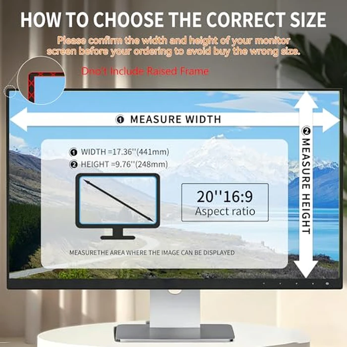 J J-Dream [2 Pack] 20 Inch Privacy Screen for Computer Monitor Blue Light Screen Protector Anti Glare Anti-Scratch Monitor Privacy Shield Screen 20 Inch 16:9 Aspect Ratio by J J-Dream - Image 6