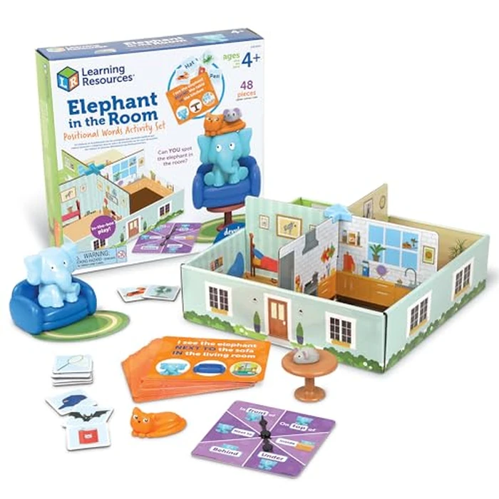Learning Resources Elephant in the Room Positional Word Activity Set - Toddler Board Games, Language and Critical Thinking Skills, Sentence Building, Language Development, Gifts for Boys and Girls by Learning Resources - Image 3