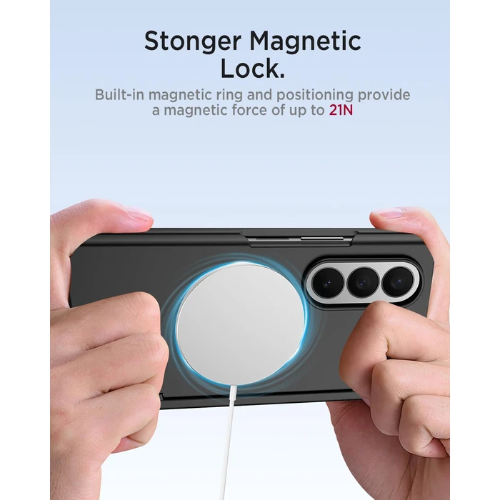 Miimall Magnetic for Samsung Galaxy Z Fold 7 Case with Pen, [Compatible with Magsafe][S Pen Holder & Hinge Protection & Screen Protector] Ultra Slim Thin Full Cover Phone Case for Z7 Fold7 5G Black by Miimall - Image 3