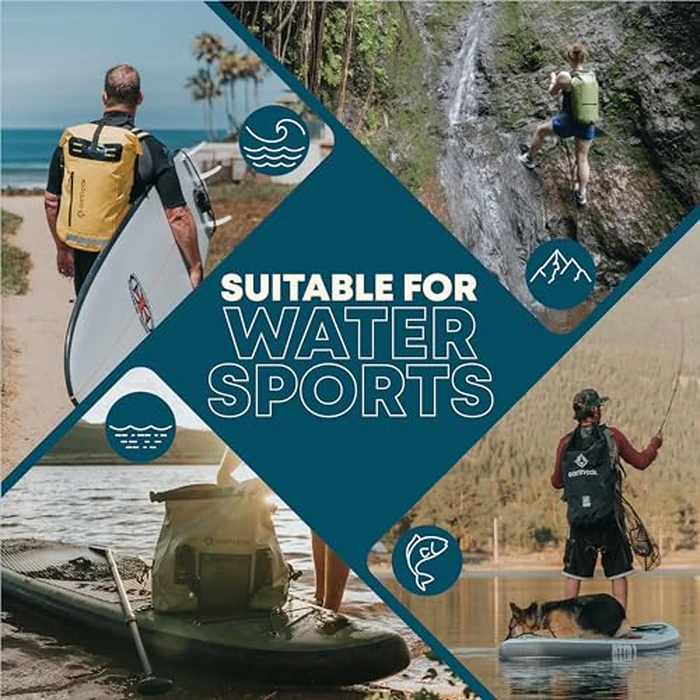 Earth Pak Waterproof Dry Bag with Zippered Pocket - Waterproof Dry Bag Backpack Keeps Gear Dry for Boating, Camping, Fishing, Beach Drybag, Kayak Accessories - Dry Bags Waterproof with Phone Case by Earth Pak - Image 6
