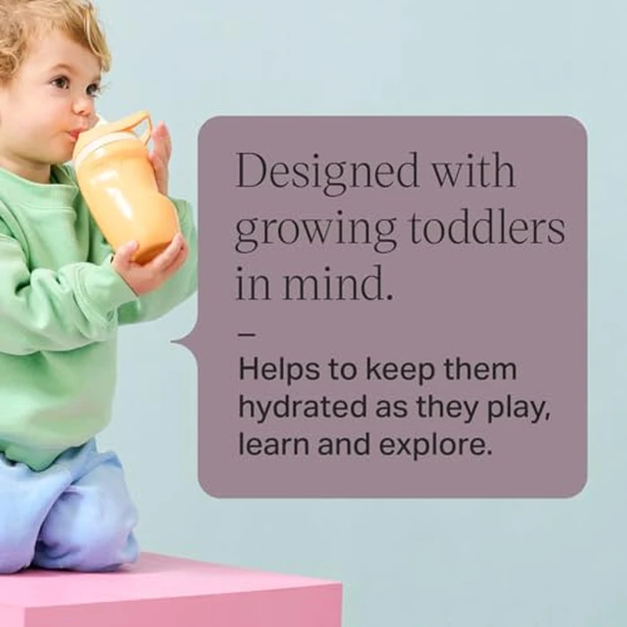 Tommee Tippee Insulated Sporty Spill-Proof Straw Cup, 12 Months+, 9oz, Toddler Training Sippy Cup, Sporty Carry Handle, Bite Resistant Spout, Flip Lid Keeps Straw Clean, Pack of 2, Blue and Red by Tommee Tippee - Image 4