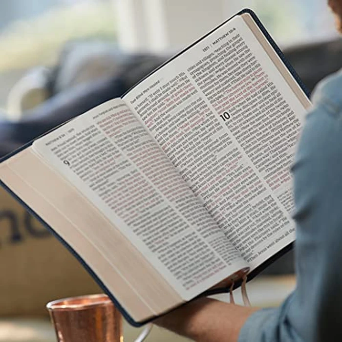 NKJV Holy Bible, Super Giant Print Reference Bible, Blue Leathersoft, 43,000 Cross references, Red Letter, Comfort Print: New King James Version by Thomas Nelson - Image 3