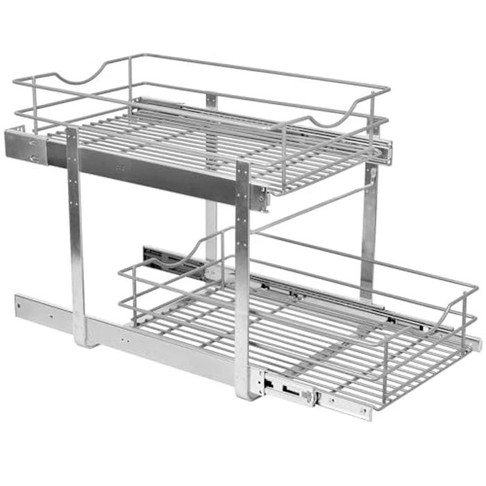 LOVKIT 2 Tier Pull Out Cabinet Organizer, Soft Close Pull Out Cabinet Organizer, Slide Out Shelf For Kitchen Base Cabinet, Bathroom, and Pantry, Pull Out Drawer (2 Tier (8½"W x 22"D)) by LOVKIT - Image 3