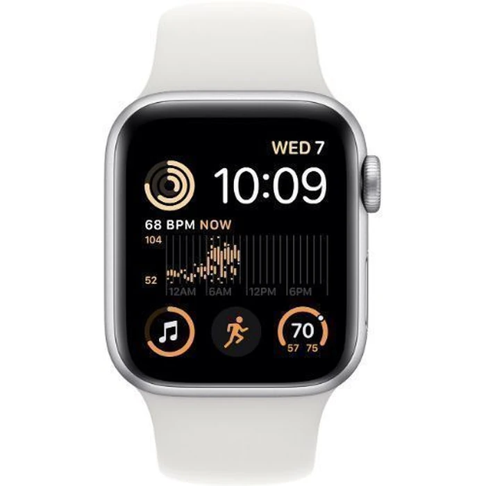 Apple Watch SE 2nd Gen (2022) (Cellular + GPS) - 32GB - 44mm - Silver Aluminum Case with White Rubber Sport Band - Small/Medium Size by Apple - Refurbished - Excellent condition - US$151.94